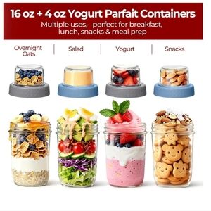 Glass Jar with Blue Lid